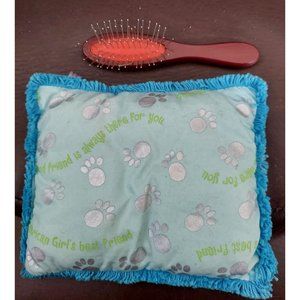 Vintage American Girl Hair Brush for Doll & Coconut Doghouse II Pillow 2004